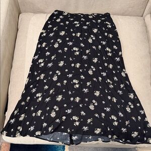 Reformation Black Floral Maxi Skirt